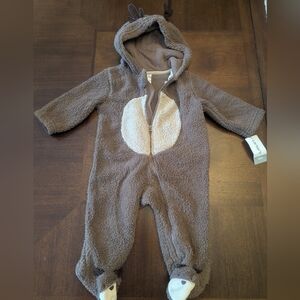 NWT Carter's Fleece Baby Reindeer Jumpsuit